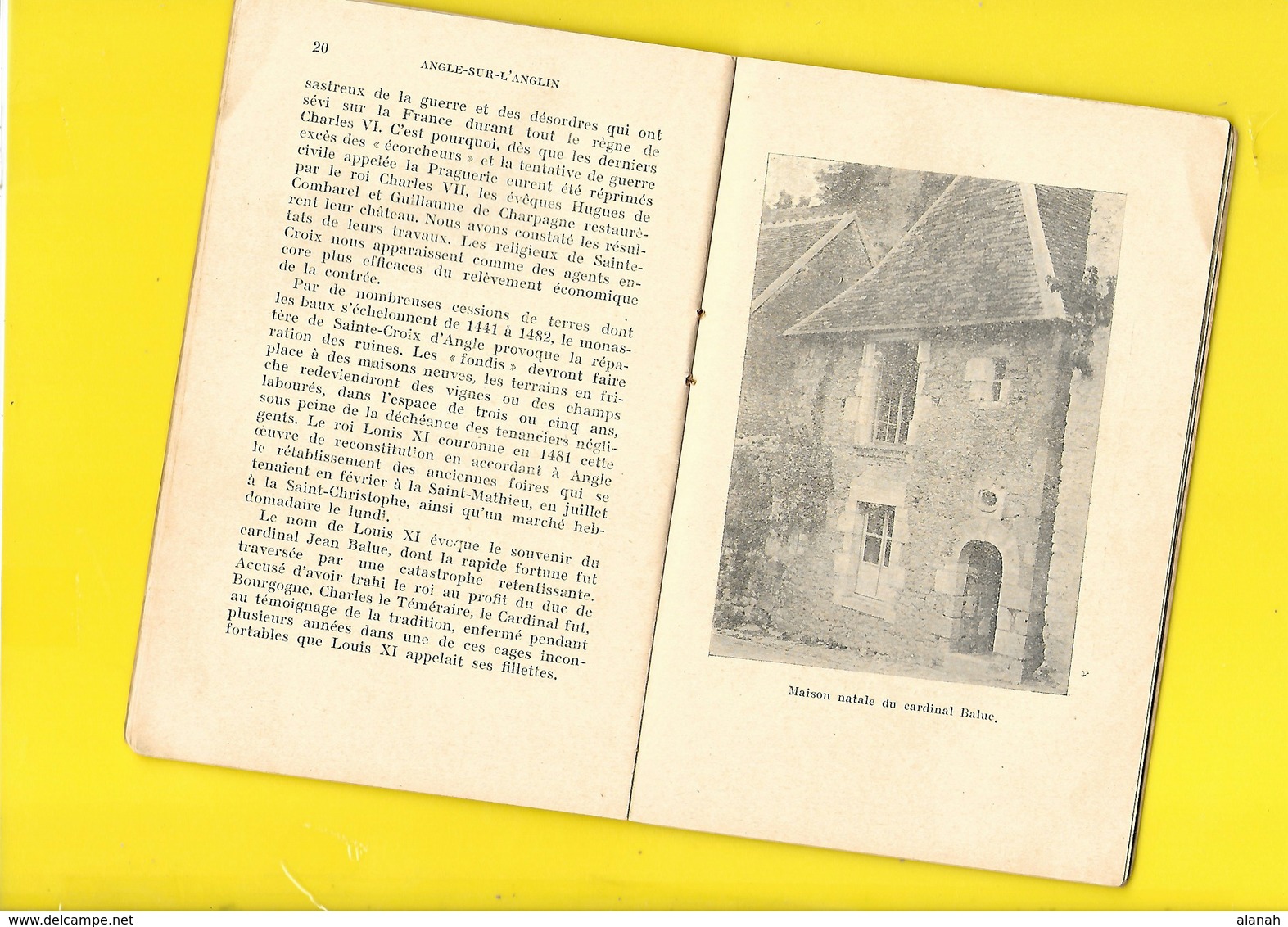 1926 Archéologie ANGLE Sur L'ANGLIN 32 Pages + 2 Plans + Couverture Format 11,5 X 17,5 Cm - Poitou-Charentes