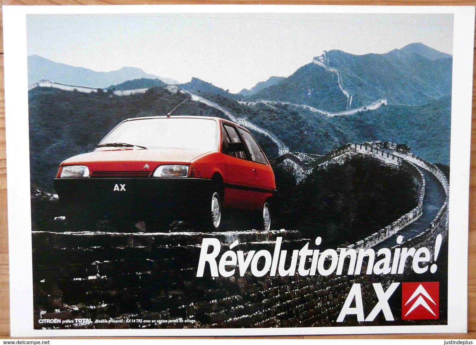AFFICHE CITROEN REVOLUTIONNAIRE AX SUR LA MURAILLE DE CHINE - Auto's