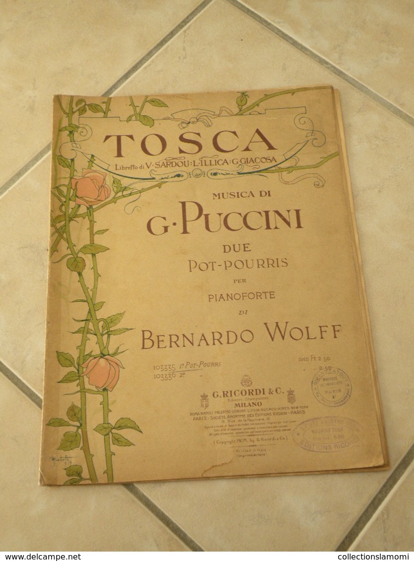 Tosca -(Musique Giacomo Puccini) - Partition (Piano) - Instruments à Clavier