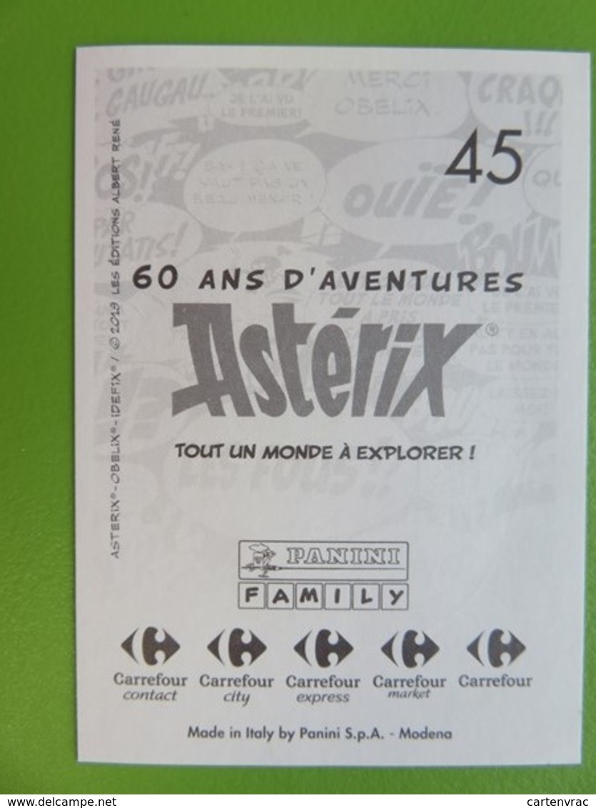N° 45 - Astérix A 60 Ans - Sticker Panini - Carrefour 2019 - Edizione Francese