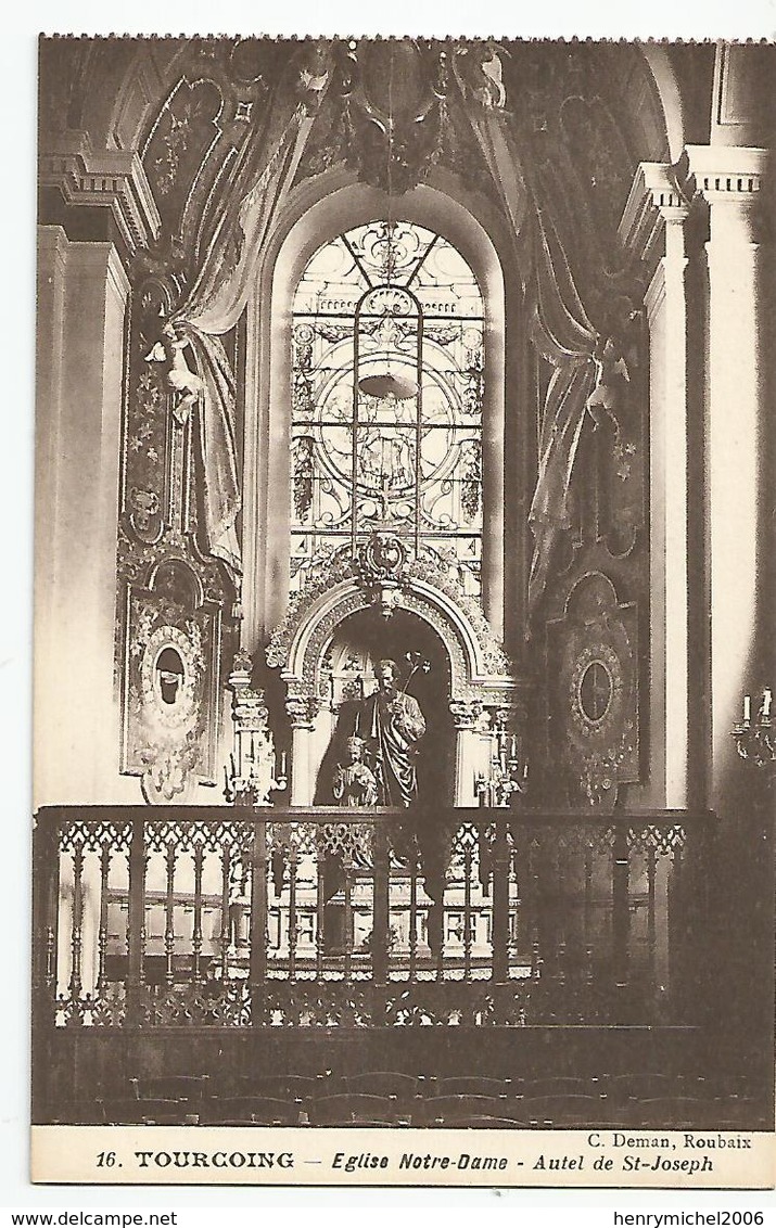 Nord 59 - Tourcoing église Notre Dame Autel De St Joseph, Cliché Deman Roubaix - Tourcoing