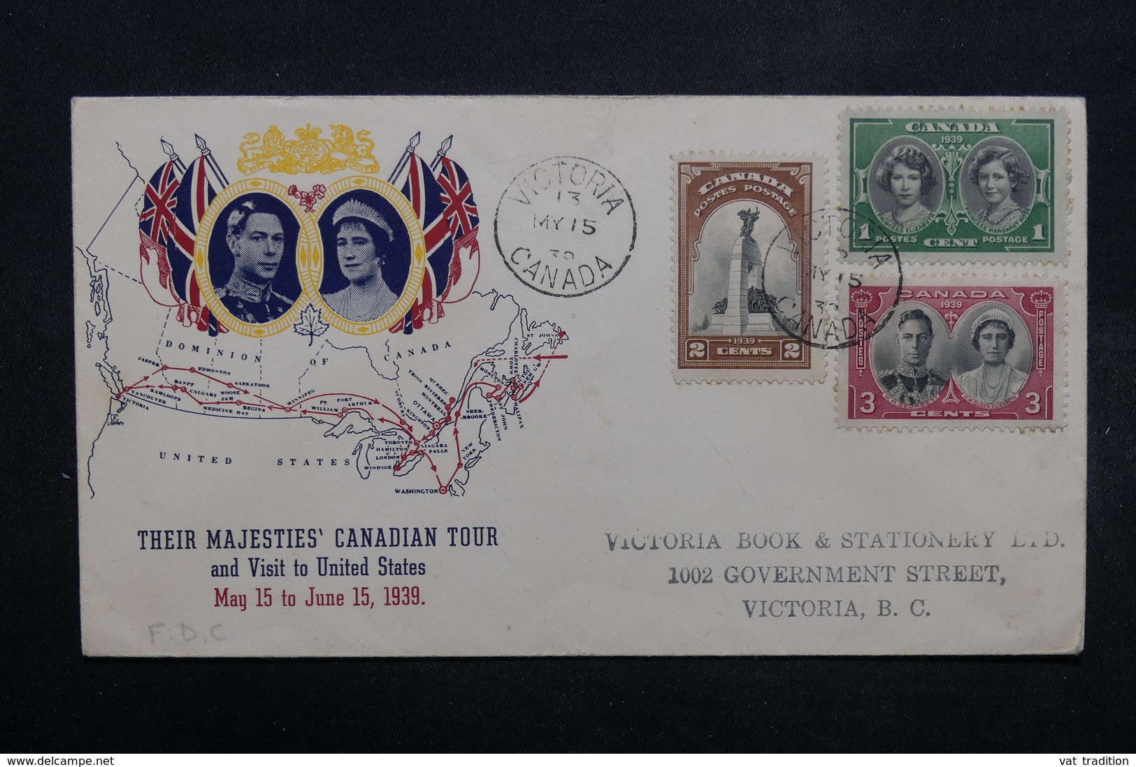 CANADA - Enveloppe FDC En 1939 , Visite Du Couple De Sa Majesté - L 32495 - ....-1951