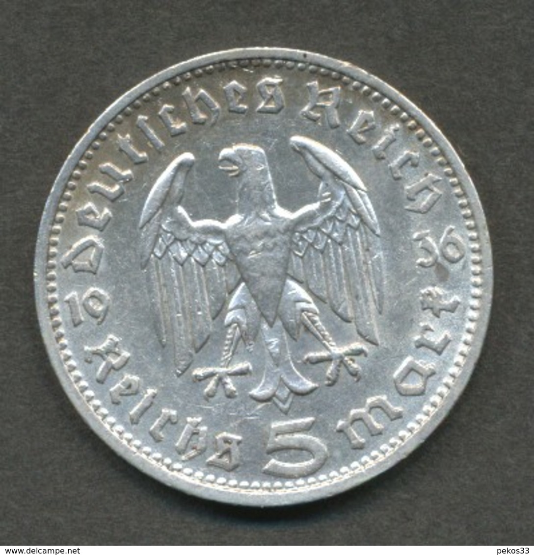 Münzen - 5 Deutsche Mark D 1936 Bundesrepublik Deutschland - 5 Reichsmark
