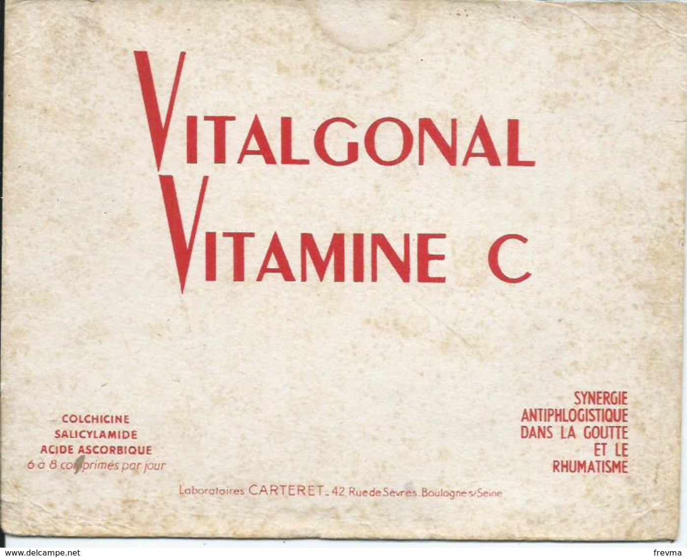 Buvard  Vulcrinol Et Vitalgonal - Chemist's