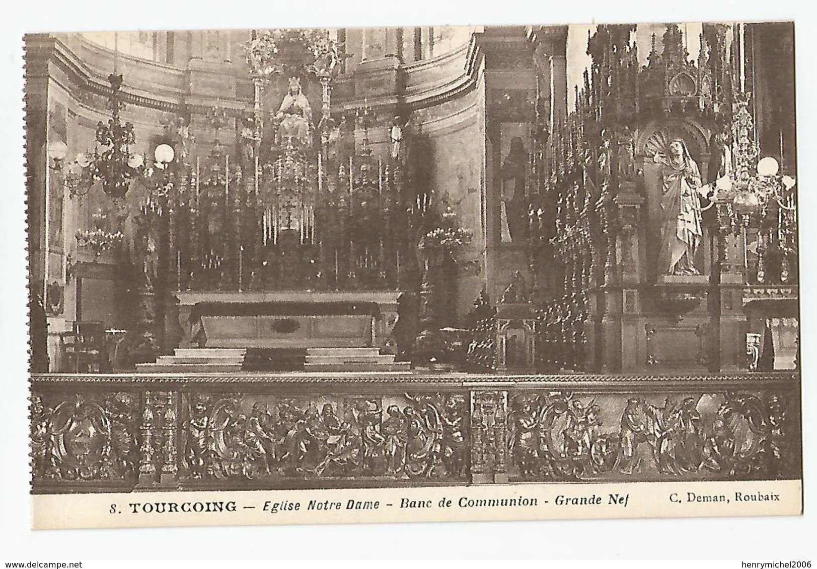 Nord 59 - Tourcoing église Notre Dame Banc De Communion  Grande Nef Cliché Deman Roubaix - Tourcoing
