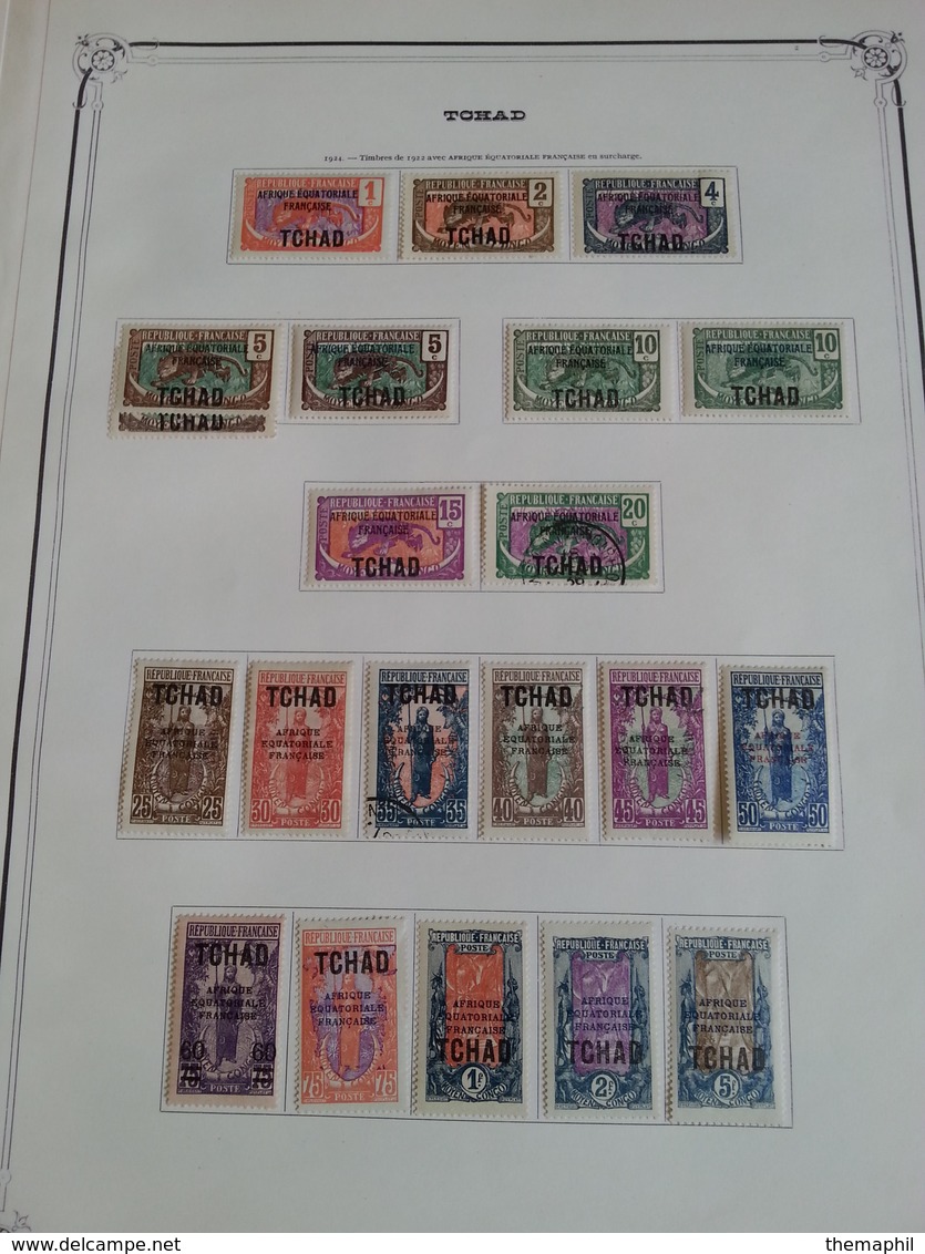 Lot N° 603 TCHAD Niger Senegal Collection Sur Pages D'albums Neufs * Timbres Collés A 50 % - Collections (with Albums)