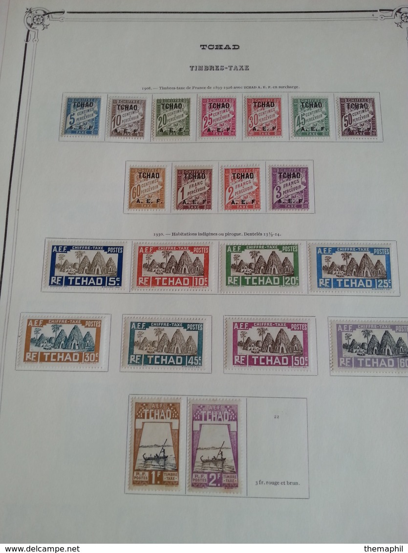 Lot N° 603 TCHAD Niger Senegal Collection Sur Pages D'albums Neufs * Timbres Collés A 50 % - Collections (with Albums)