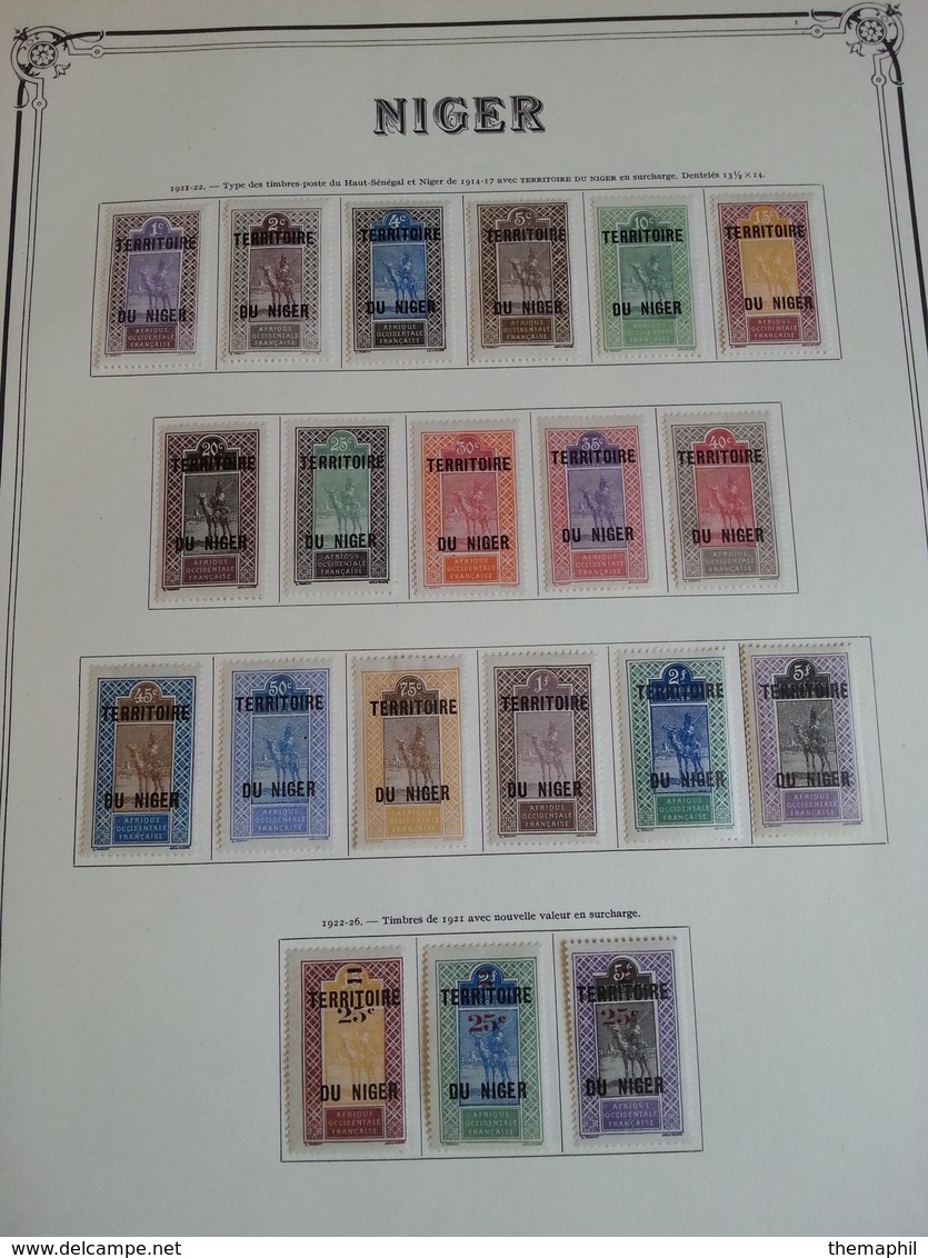 lot n° 603 TCHAD niger senegal collection sur pages d'albums neufs * timbres collés a 50 %