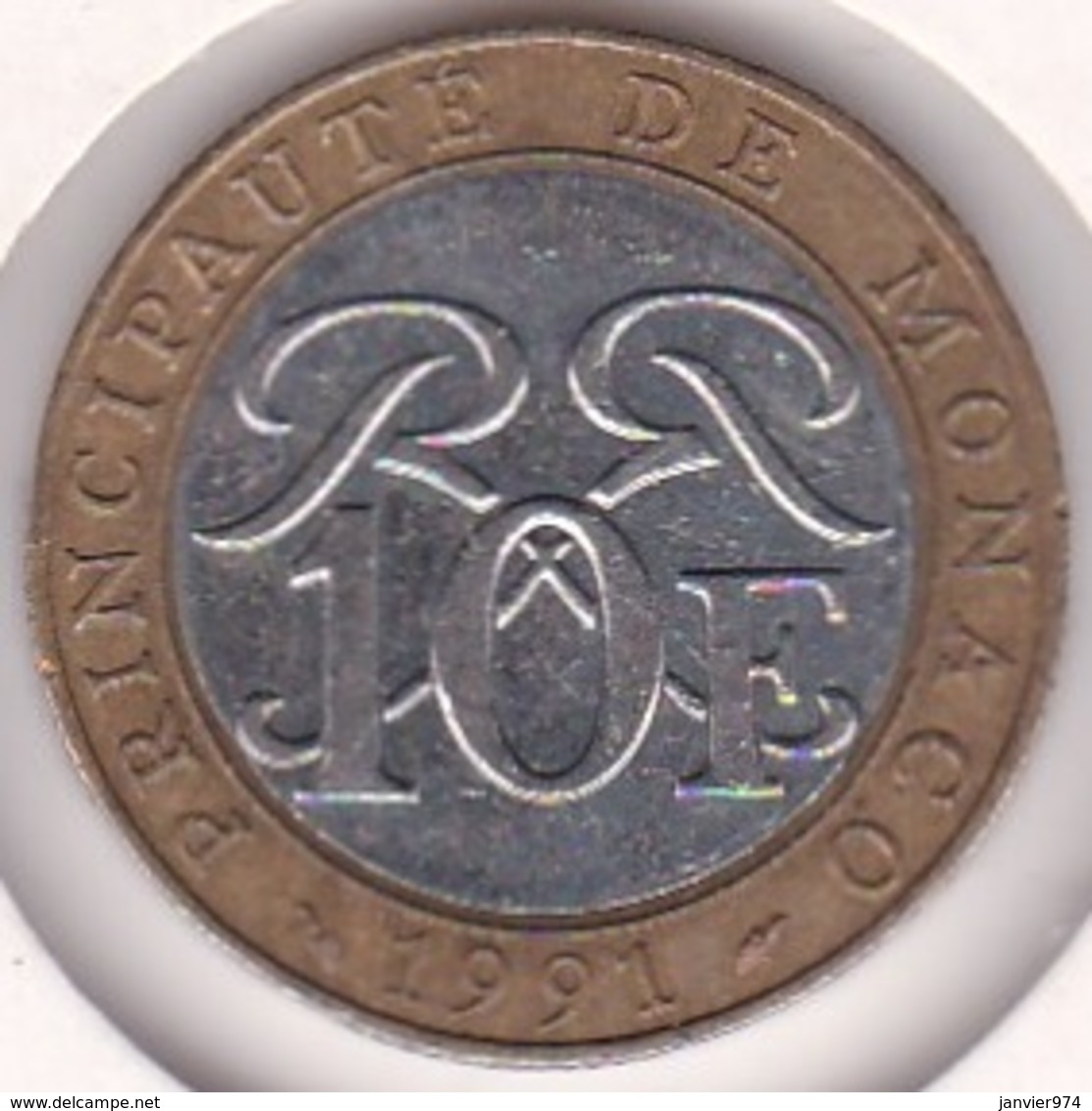 MONACO. 10 FRANCS 1991. RAINIER III. Bimétallique - 1960-2001 New Francs