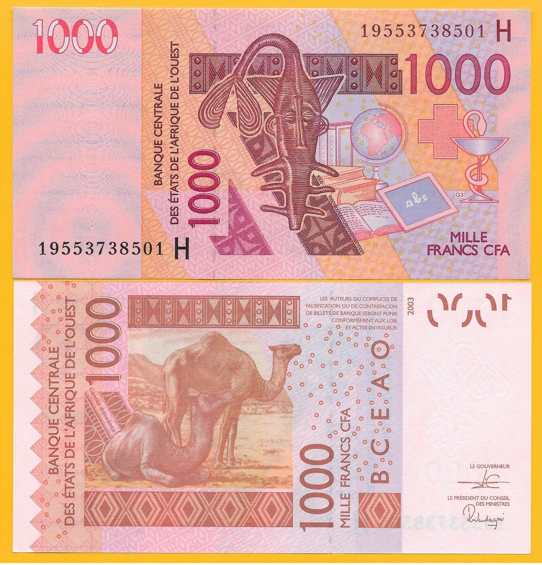 West African States 1000 Francs Niger (H) P-615H 2019 UNC Banknote - Westafrikanischer Staaten