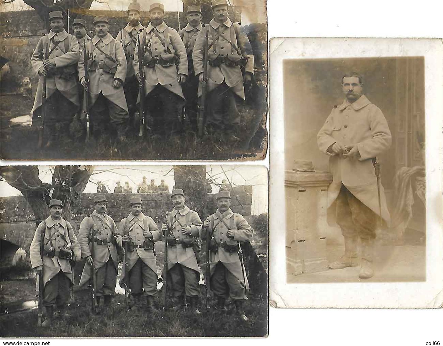 77 Courpalay 1915 WW1 Lot De 3 Carte-photos Légendées 261 RIT Dos Scanné Sans éditeur - Otros & Sin Clasificación