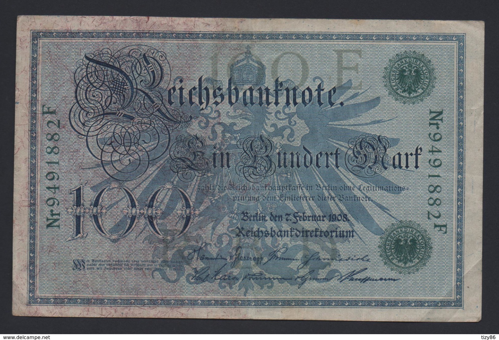 Banconota Germania 100 Mark 1908 - 100 Mark