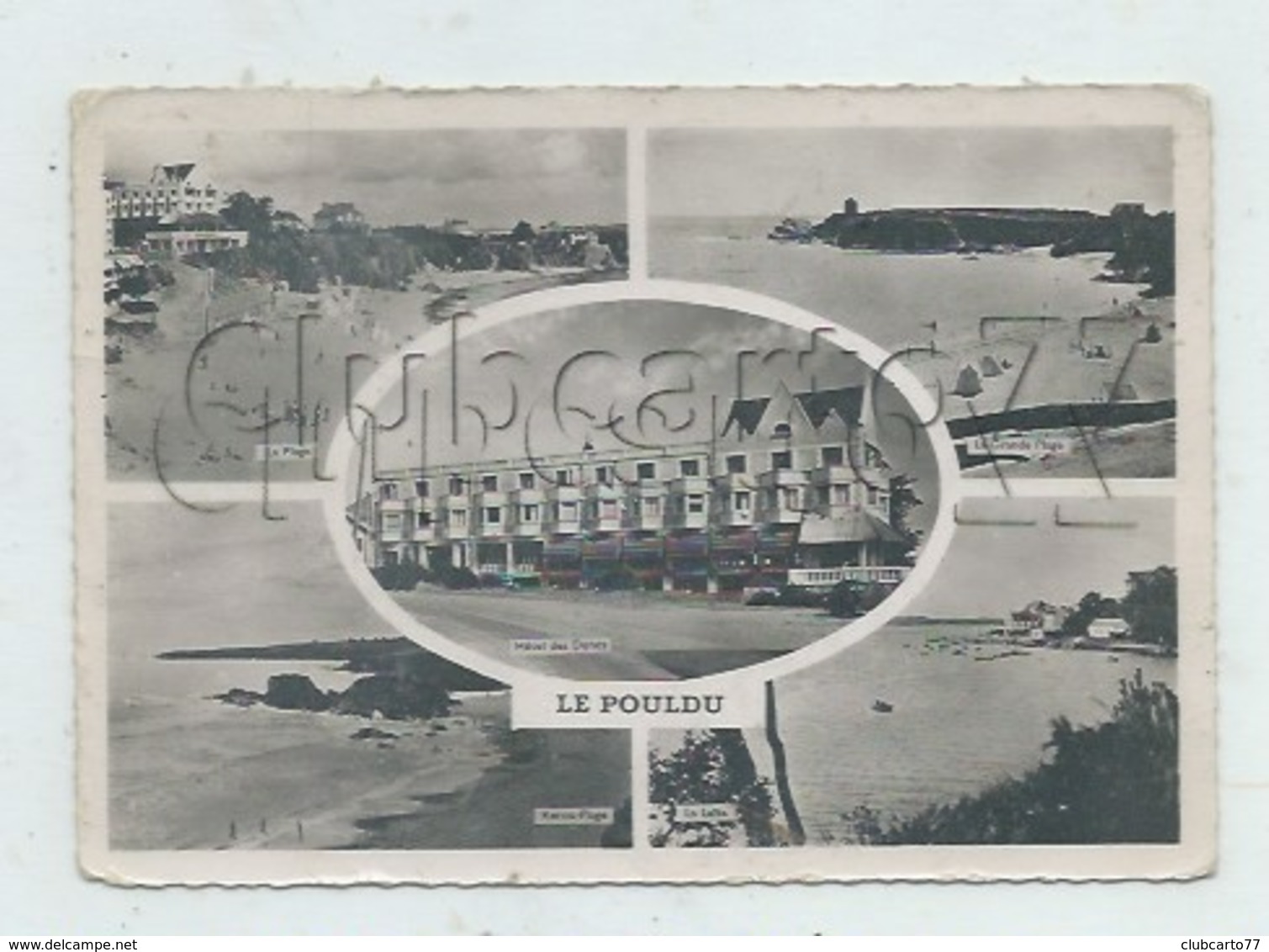 Clohars-Carnoët (29) : 5 Vues De La Station Balnéaire Du Pouldu Dont L'Hôtel Des Dunes En 1951 GF. - Clohars-Carnoët