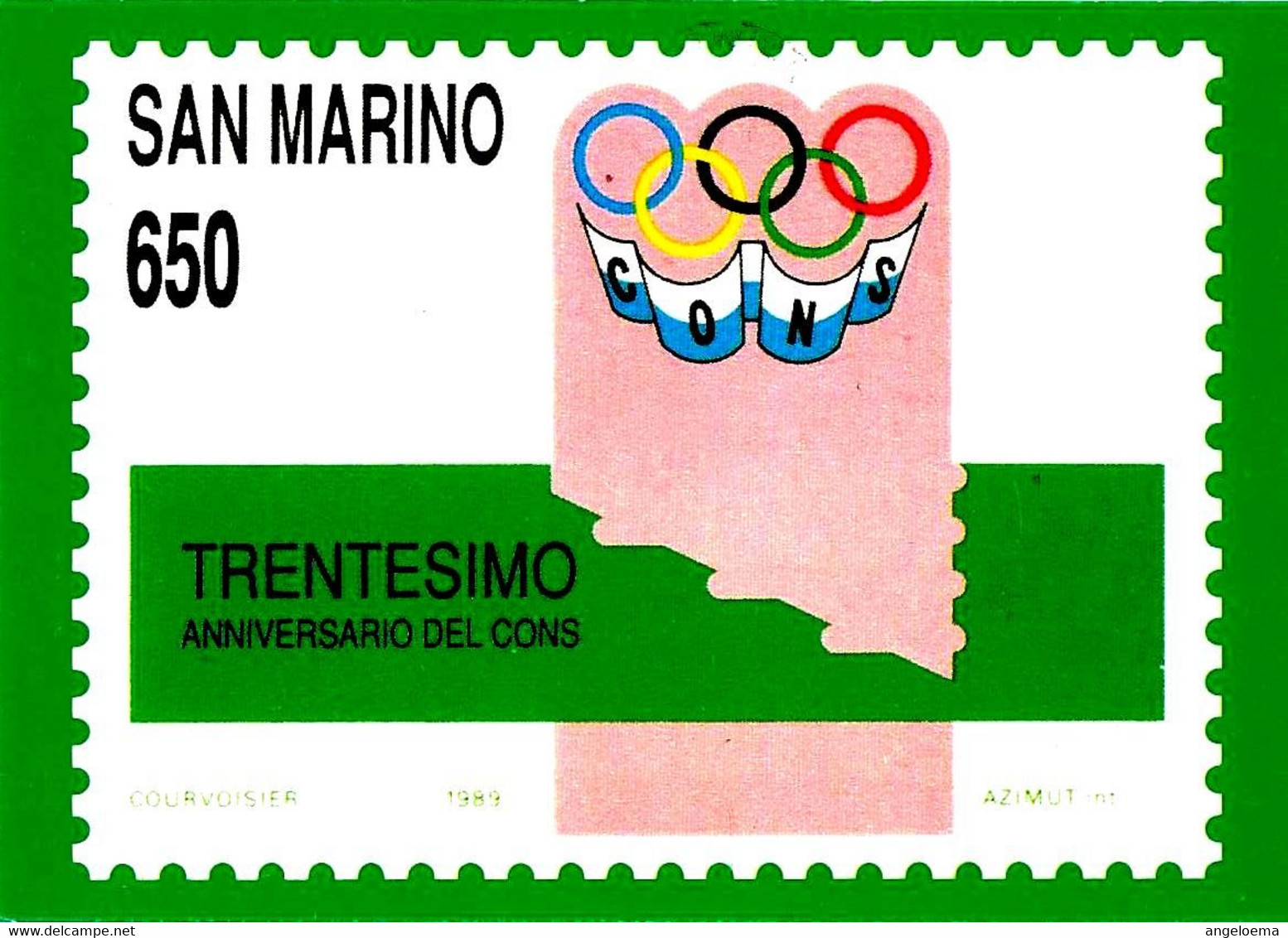 SAN MARINO - 1989 COMITATO OLIMPICO NAZIONALE SAMMARINESE - Ema Red Meter Su Cartolina 30° CONS - 950 - Altri & Non Classificati