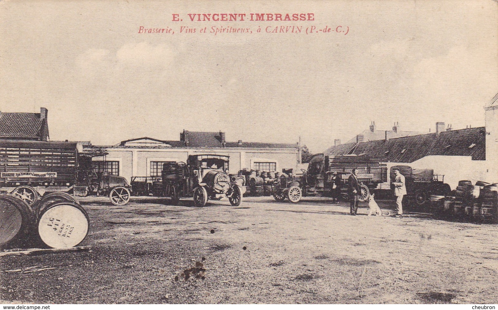 62. CARVIN . CPA. RARETE. CARTE POSTALE DE LIVRAISON. Eloi VINCENT- IMBRASSE. BRASSERIE VINS ET SPIRITUEUX - Altri & Non Classificati