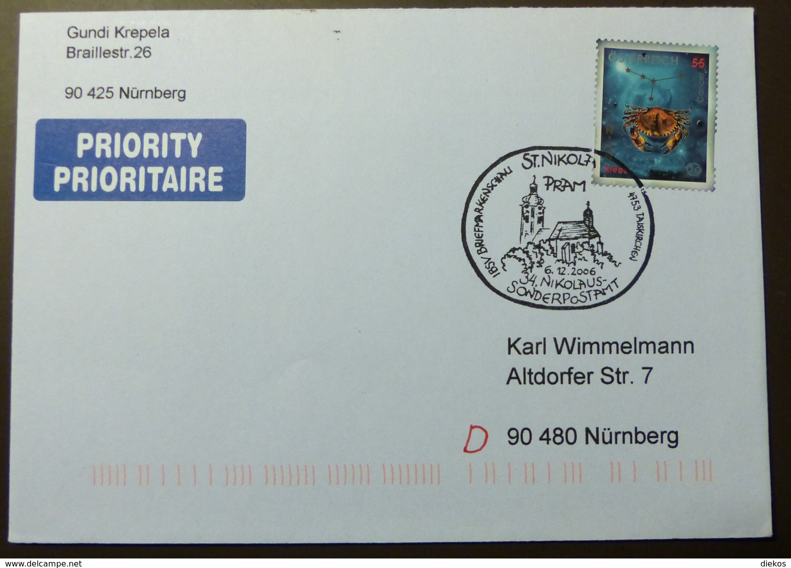 Österreich   2006    Sternzeichen  Taiskirchen #cover 4777 - Briefe U. Dokumente