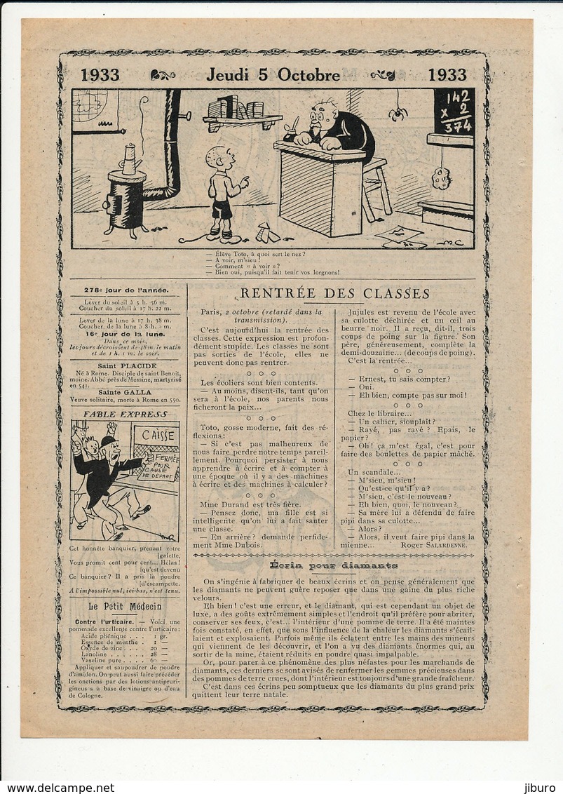 Humour Rentrée Des Classes élève Cancre école Cocotte En Papier Araignée Lorgnons Lunettes 226CH6 - Unclassified