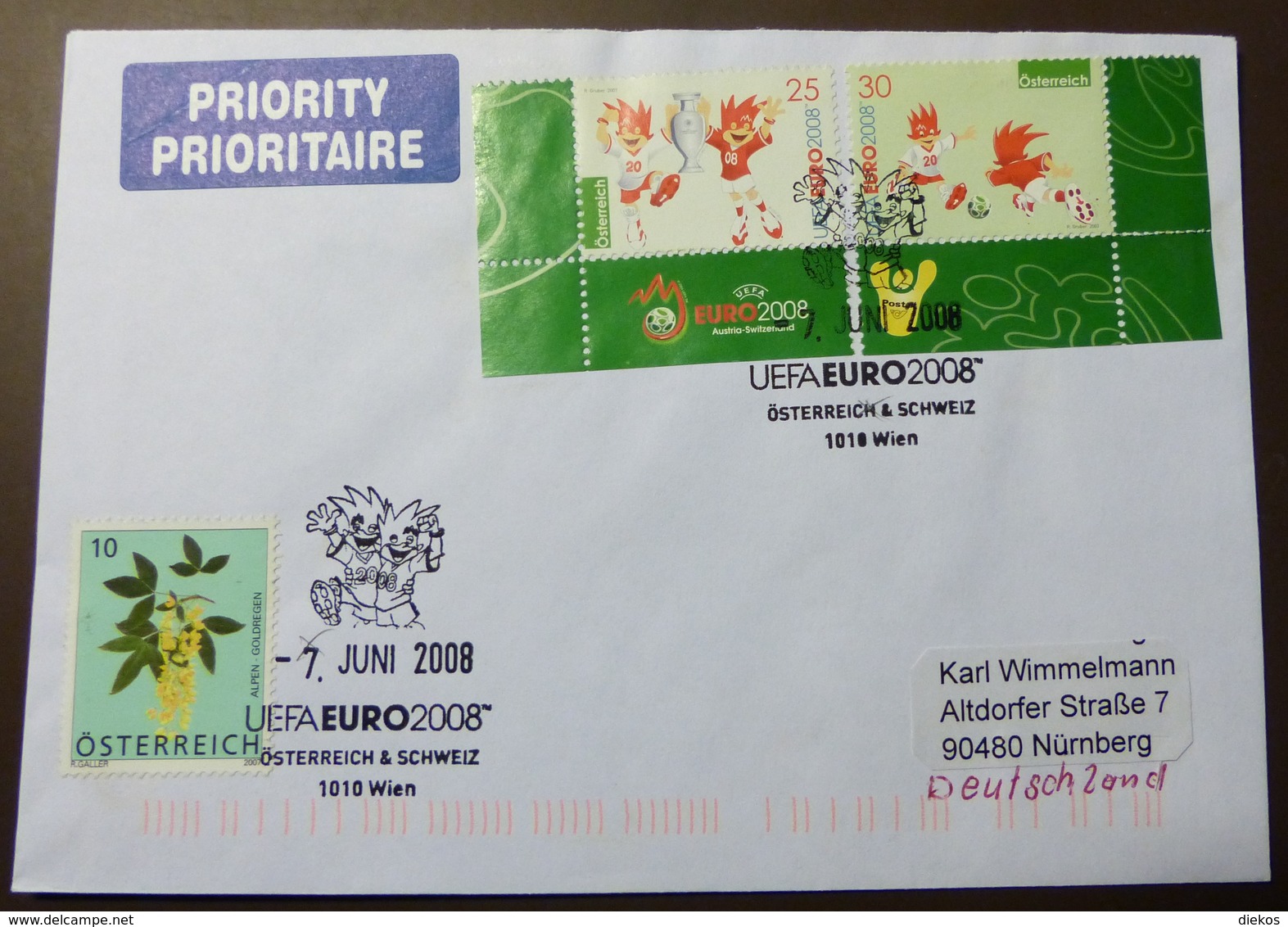 Brief Österreich   2008   UEFA Fußball   #cover 4787 - Briefe U. Dokumente