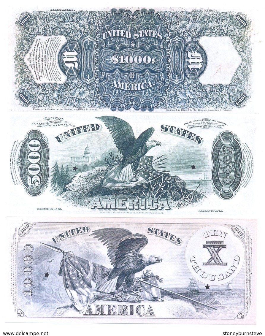 US Notes 13 Note Set 1878 COPY - Billetes De Estados Unidos (1862-1923)