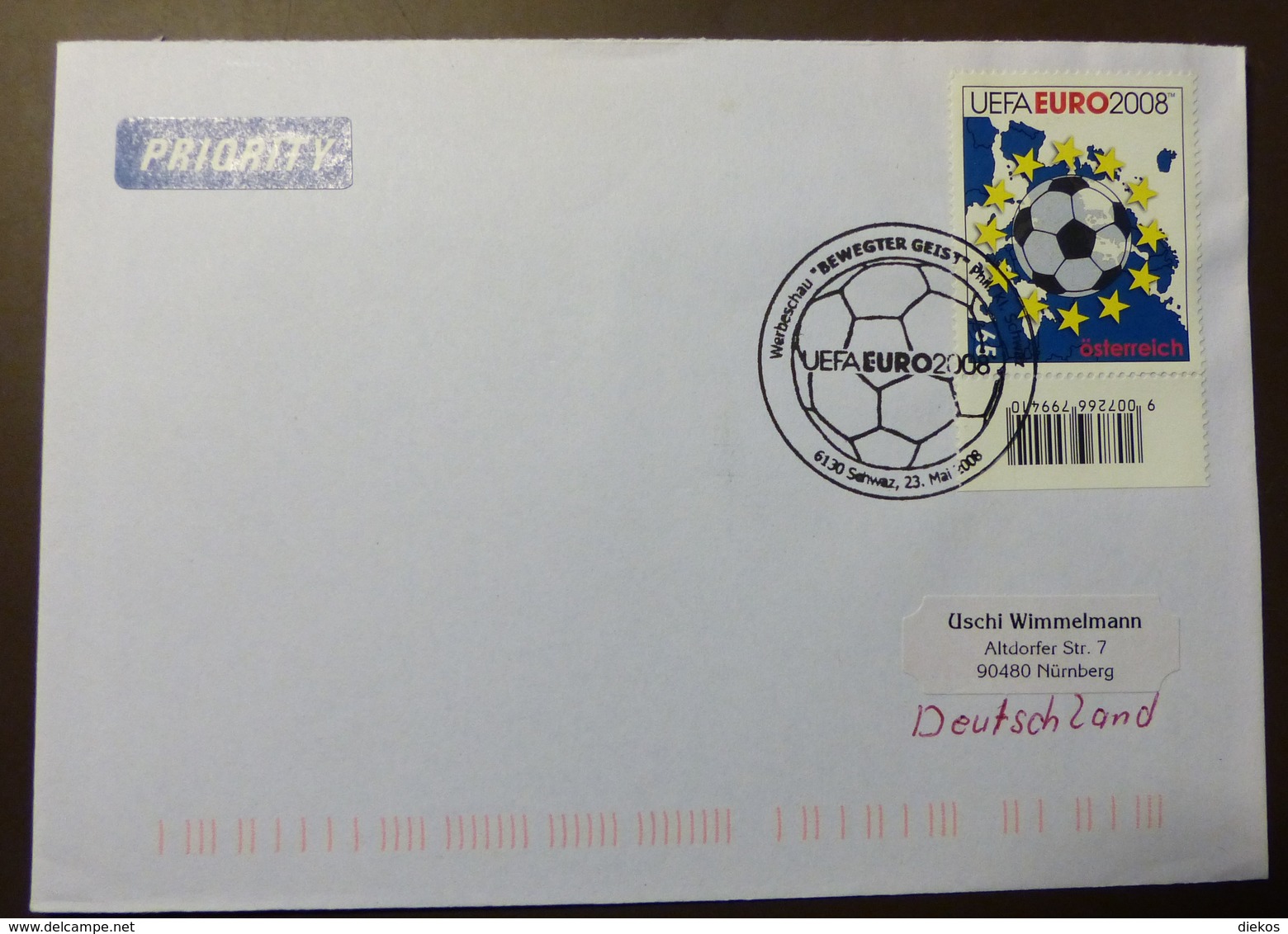 Brief Österreich   2008   UEFA Fußball   #cover 4789 - Briefe U. Dokumente