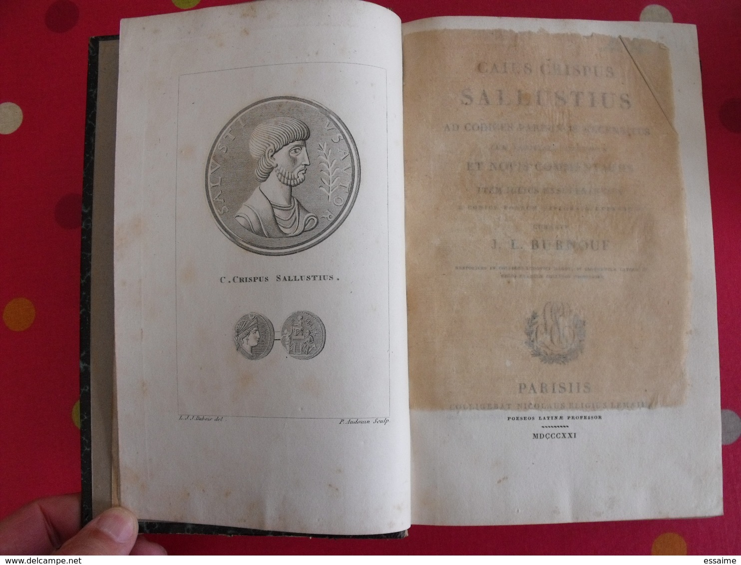 Caius Crispus Sallustius. JL Burnouf. Lemaire 1821. En Latin. Salluste. Catalina Jugurtha  Opera Sallustii. Firmin Didot - 1801-1900