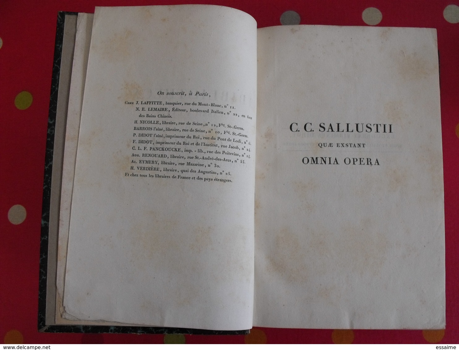 Caius Crispus Sallustius. JL Burnouf. Lemaire 1821. En Latin. Salluste. Catalina Jugurtha  Opera Sallustii. Firmin Didot - 1801-1900