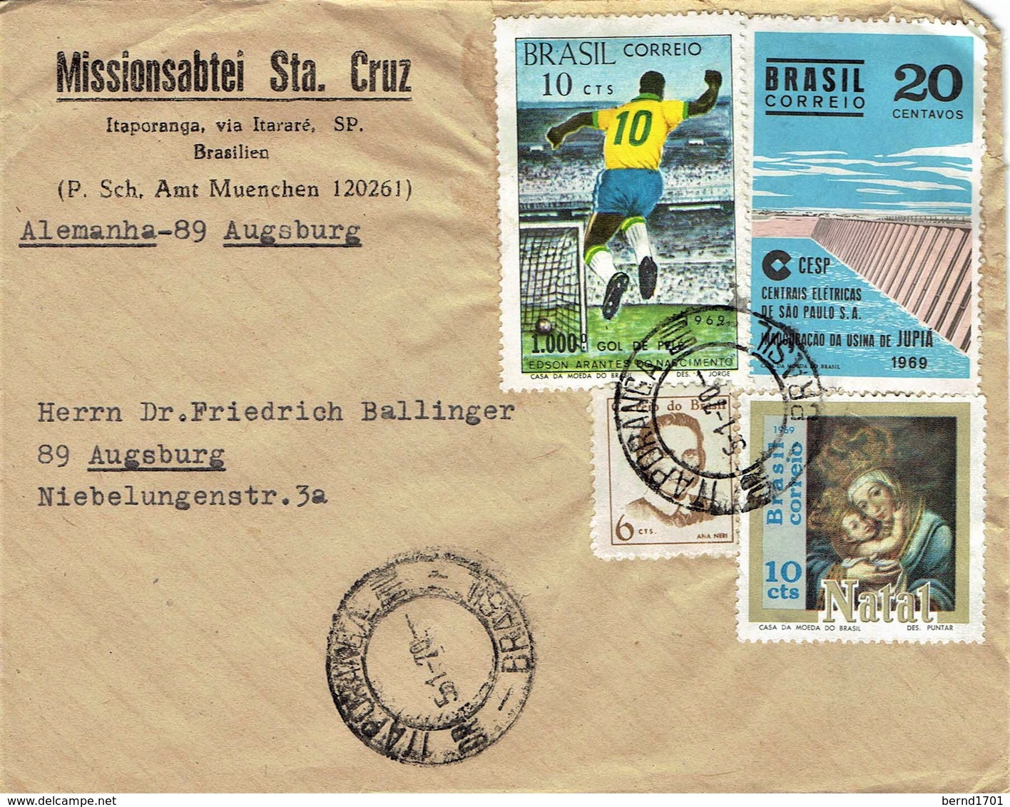 Brasilien / Brazil - Umschlag Echt Gelaufen / Cover Used (c341) - Briefe U. Dokumente