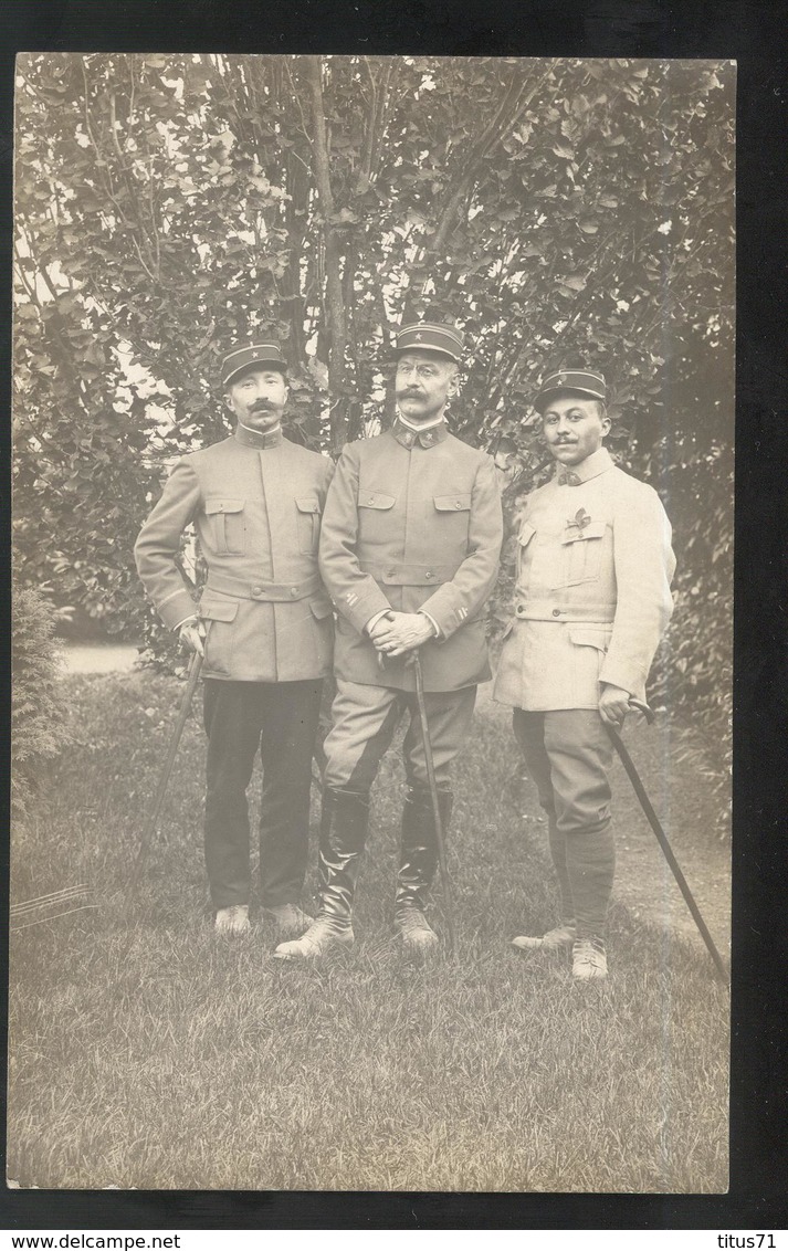 Carte Photos 3 Officiers 1 étoile à Identifier - Généraux De Régiments ? - Non Circulée - Uniformes