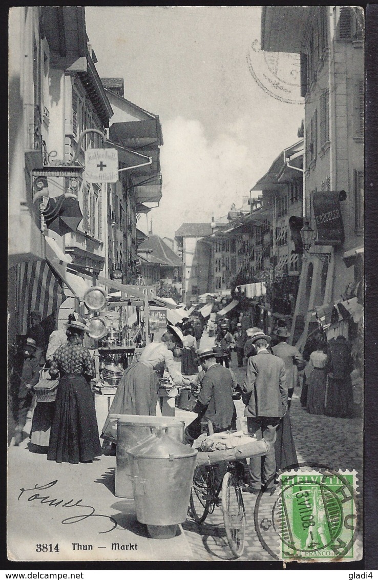 Thun - Markt - Marché - Belebt – Animée - 1908 - Other & Unclassified