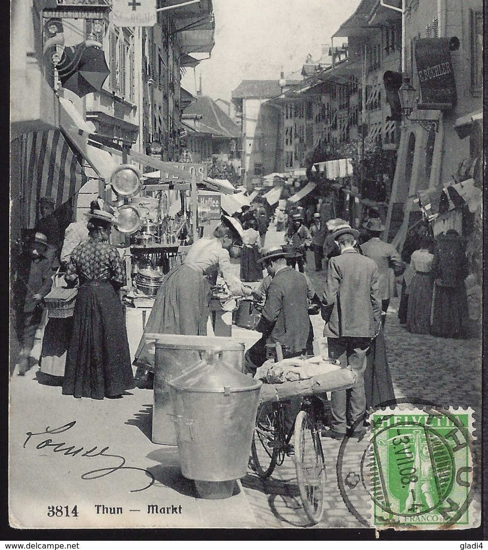 Thun - Markt - Marché - Belebt – Animée - 1908 - Other & Unclassified