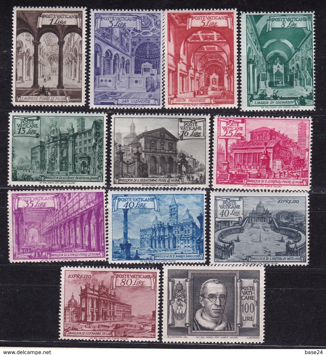 1949 Vaticano Vatican BASILICHE ROMANE Serie Di 12v. MNH** ROMAN BASILICAS - Nuovi