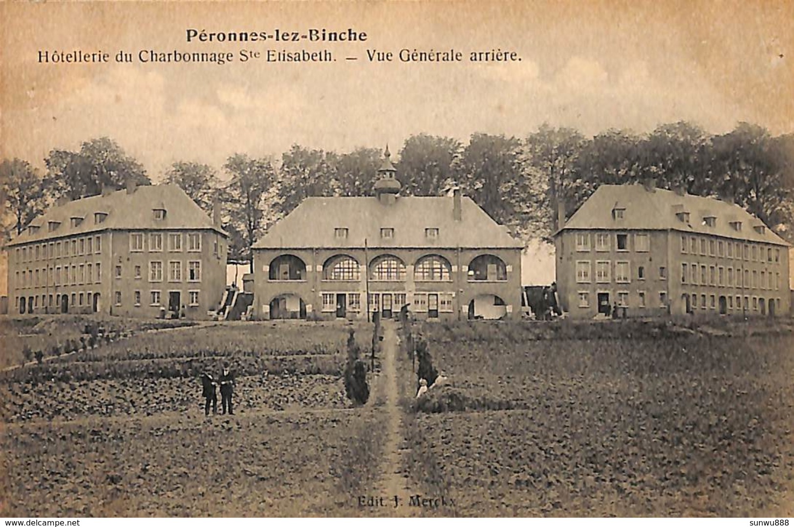 Péronnes-lez-Binche - Hôtellerie Du Charbonnage Ste Elisabeth - Vue Générale Arrière (animée, Peu Vue, Edit Merckx) - Binche