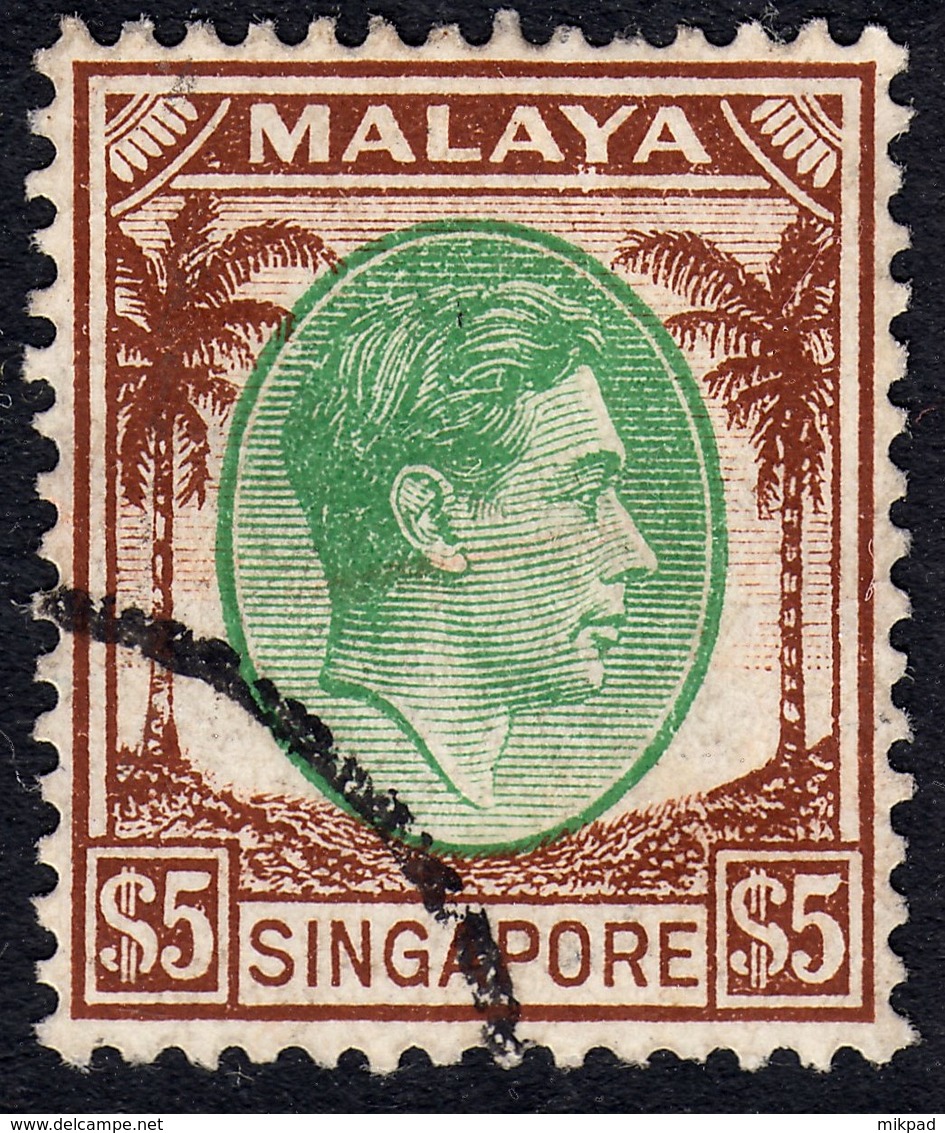 Singapore 1948 P. 14 $5 SG15 - Used - Singapore (1959-...)