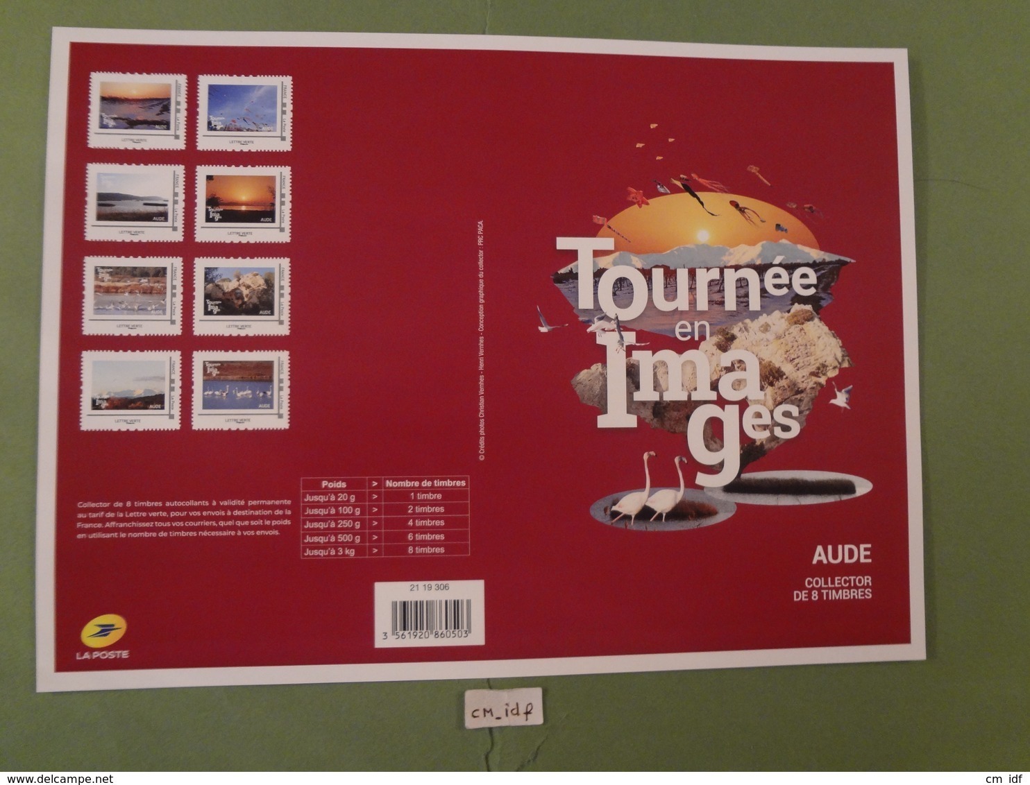 FRANCE 2019 COLLECTOR " TOURNÉE EN IMAGES - AUDE " 8 Timbres Lettre Verte Autocollants - Collectors