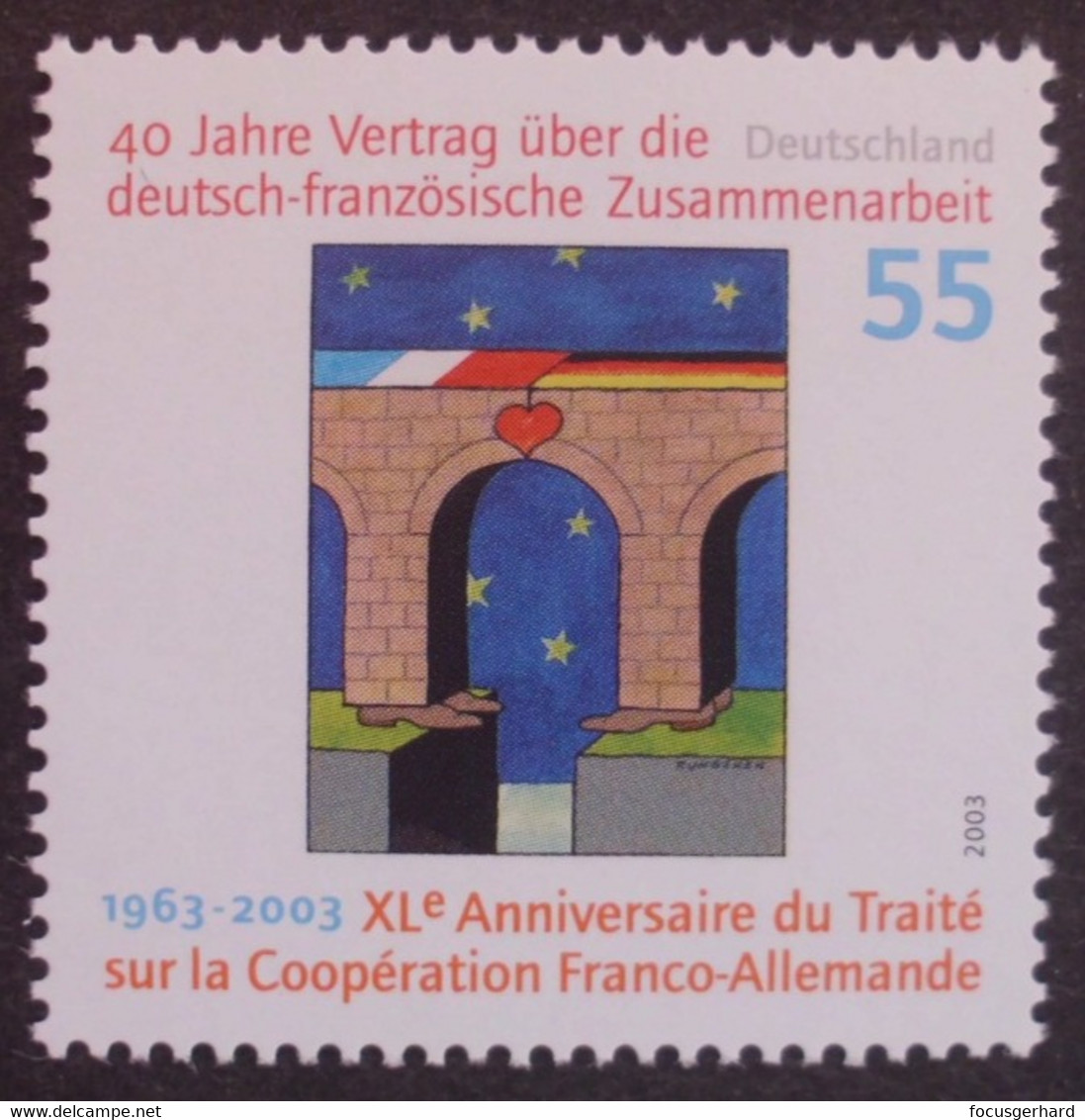 Deutschland    Mitläufer  40 Jahre Vertrag über Die Deutsch-französische Zusammenarbeit   2003      ** - Europäischer Gedanke