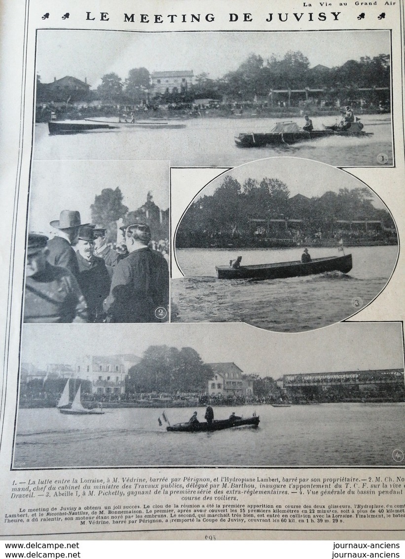 1906 LE MEETING DE JUVISY - HYDROPLANE LAMBERT - Le Petit Journal