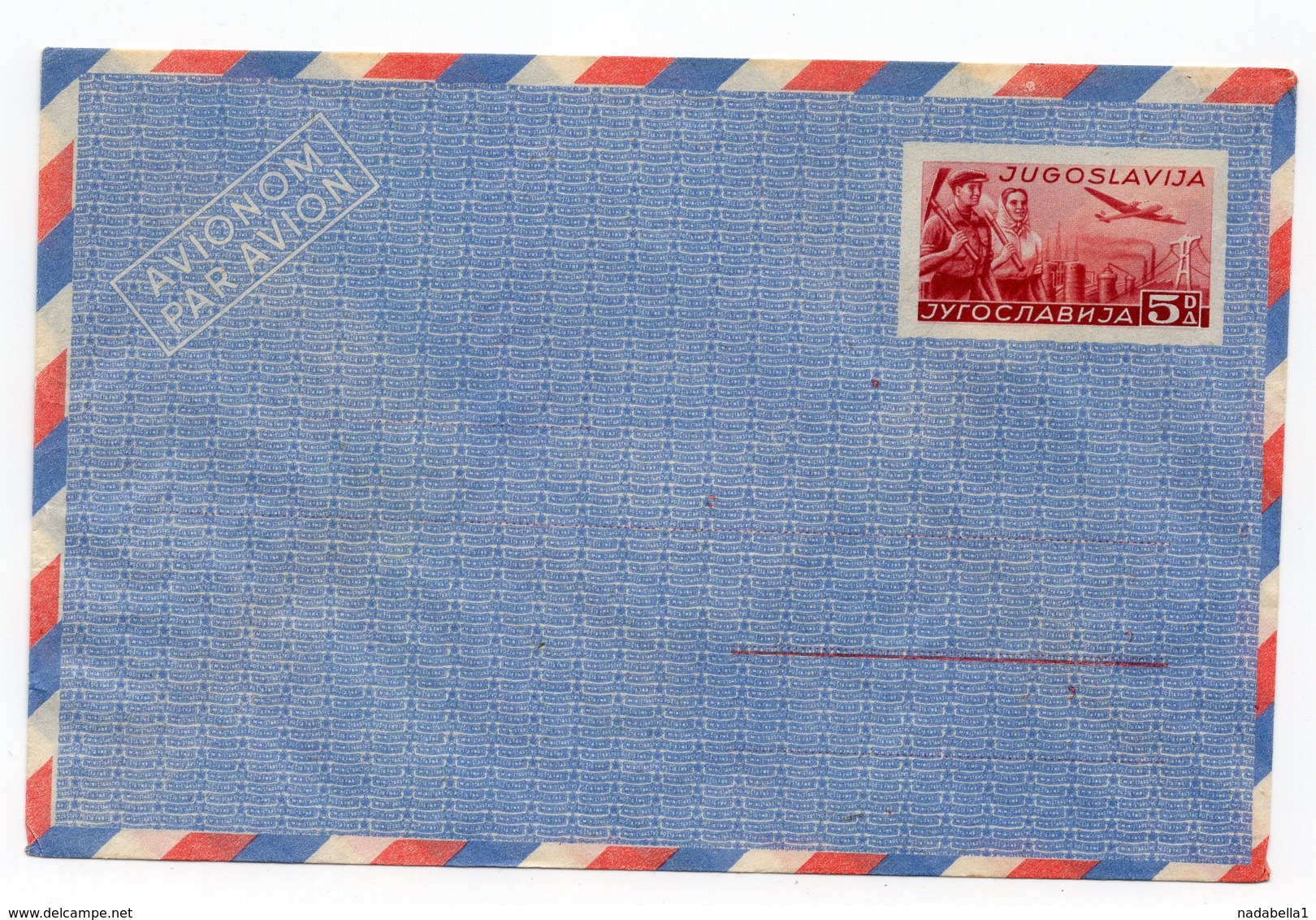 1940s 50s FNR YUGOSLAVIA, STAMP IMPRINTED COVER, POSTAL STATIONERY - Postal Stationery