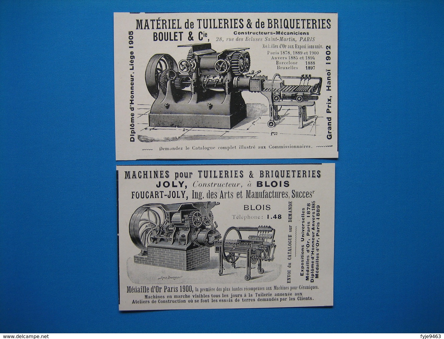 (1913) Constructeurs De Machines Pour Tuileries & Briqueteries : JOLY à Blois Et BOULET à Paris - Unclassified