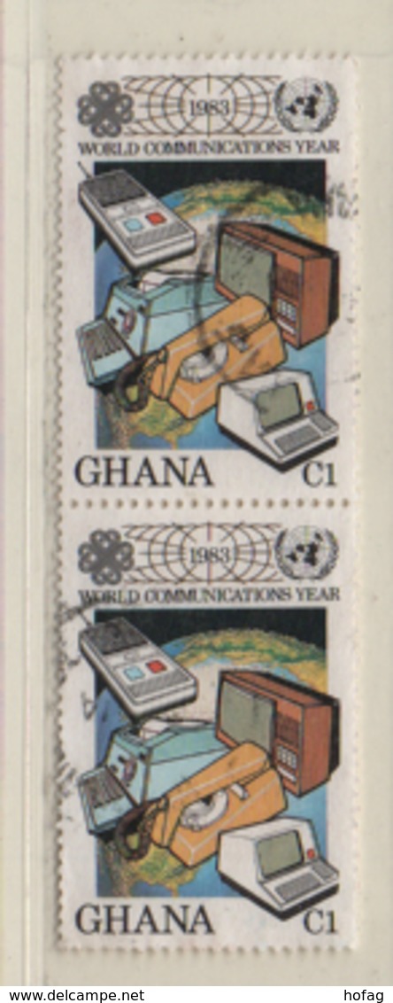 Ghana 1983 MiNr.: 983 Jahr Der Kommunikation Paar Gestempelt Pair Used Scott 835 - Ghana (1957-...)