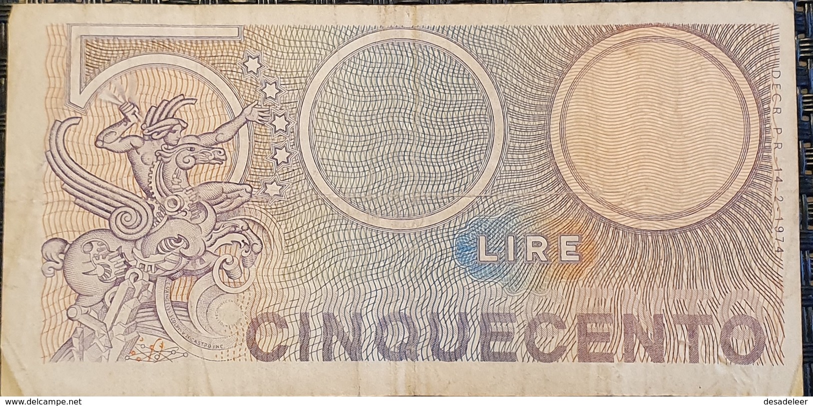 Repubblica Italiana - Lire 500 14/2/1974 - 500 Liras