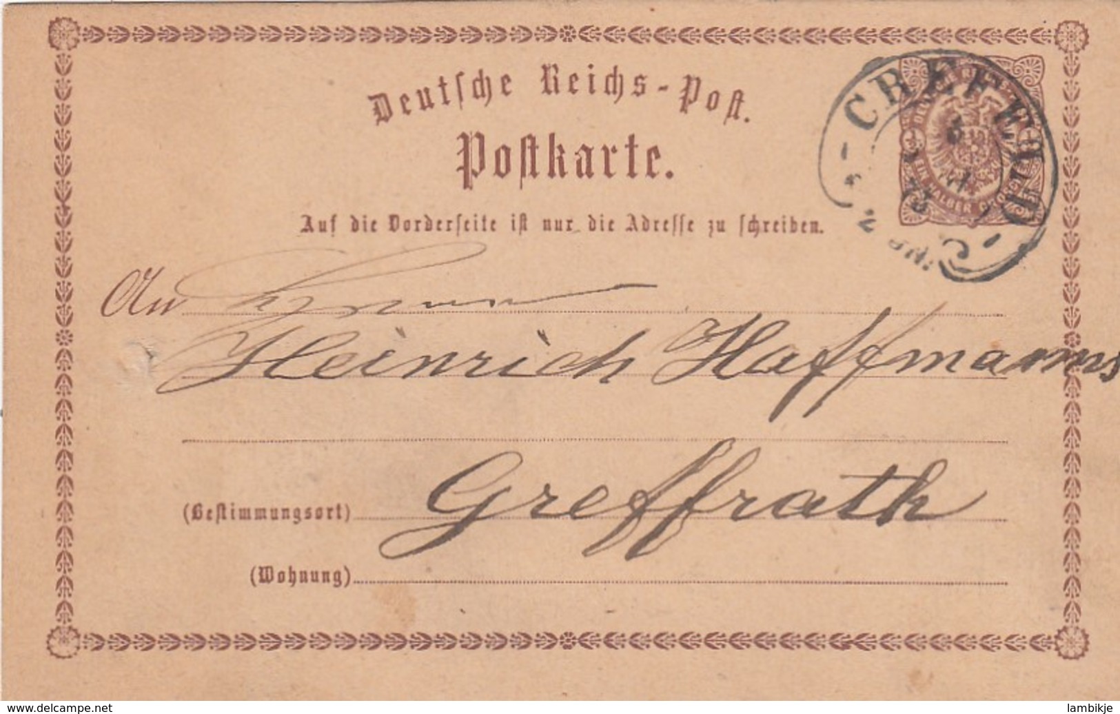 AD Nord Deutscher Postbezirk Postkarte 1873 Hufeisenstempel - Sonstige & Ohne Zuordnung