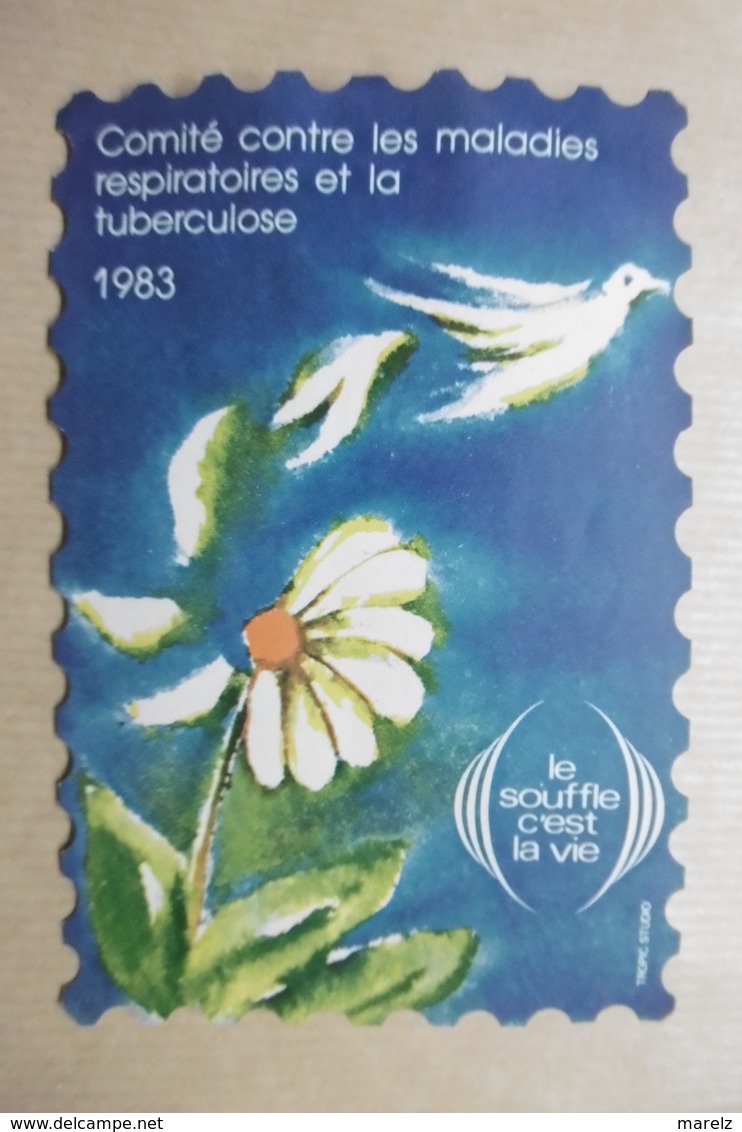 Erinnophilie Timbre 8 X 12 Cm Antituberculeux Campagne Année 1983 Tuberculose Et Maladies Respiratoires - Antitubercolosi