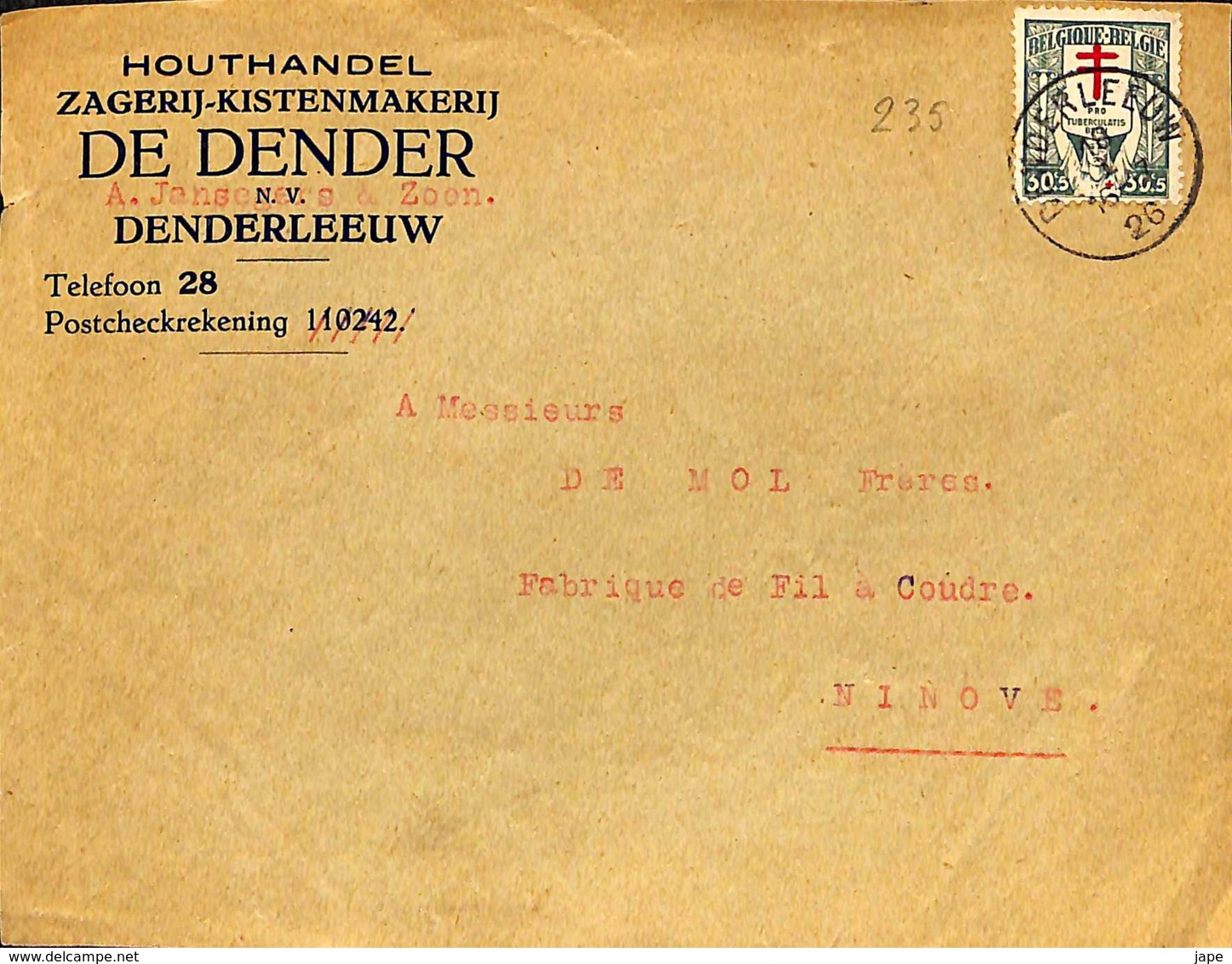 Nr. 235; Denderleeuw - Lettres & Documents