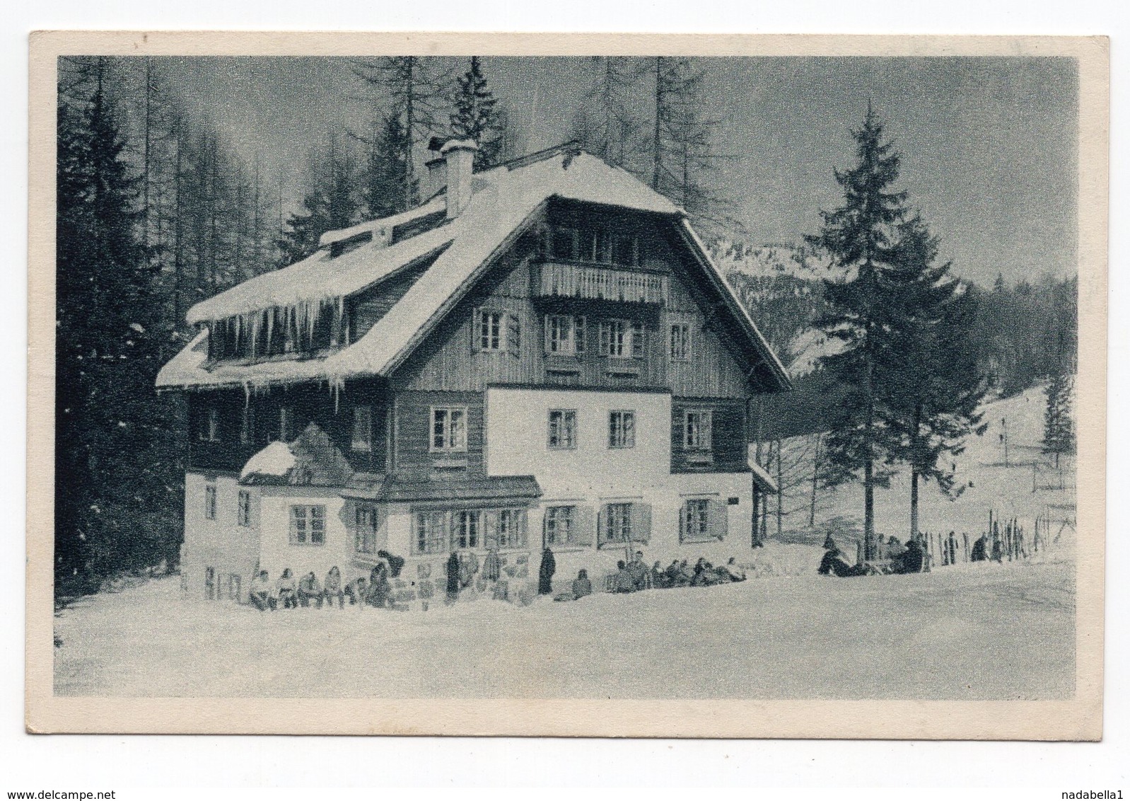 1950 YUGOSLAVIA, SLOVENIA, PLANICA, TPO RATECE-JESENICE, TITO, SKI HUT, ILLUSTRATED POSTCARD,  USED - Yugoslavia