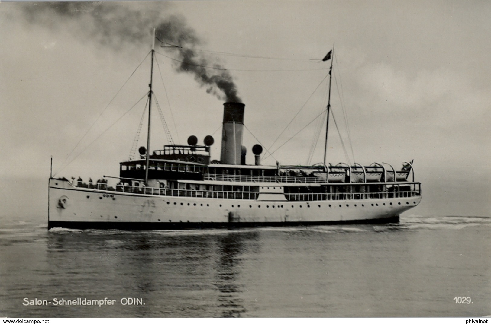 BARCOS / SHIPS , TARJETA POSTAL  NO CIRCULADA , SALON - SCHNELL - DAMPFER , " ODIN " - Ferries