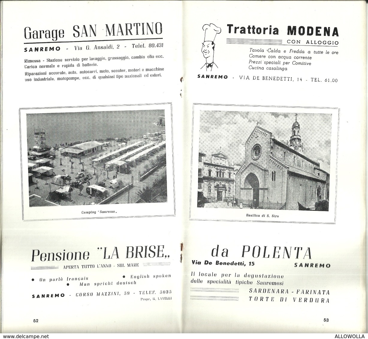 4319 "SAN REMO OSPEDALETTI E DINTORNI - GUIDA 1959" 100 PAGINE IN B/N-NO CARTINE - Dépliants Turistici