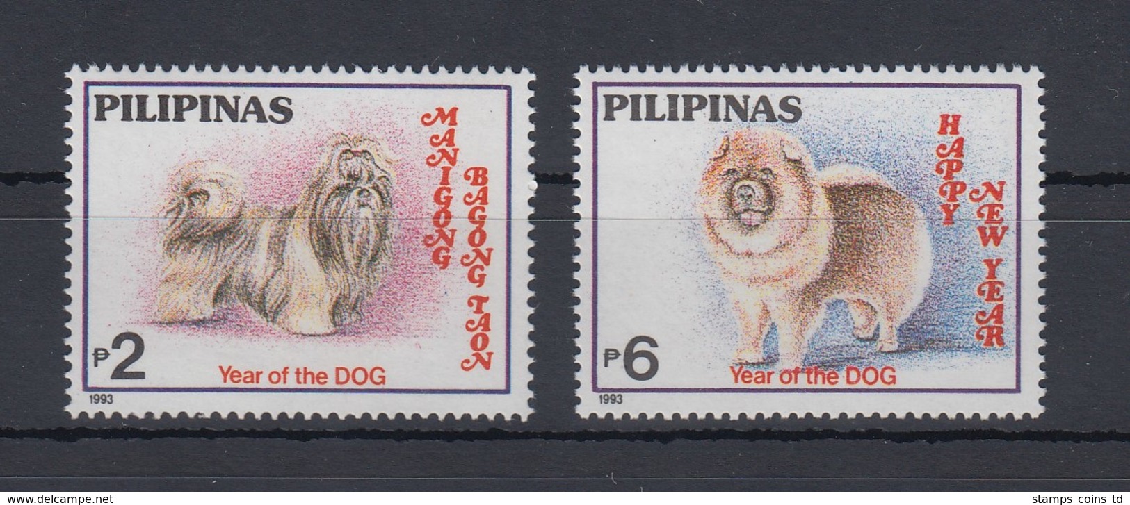 Philippinen 1993 Hunde Mi.-Nr. 2372-73 Satz 2 Werte **  - Philippinen