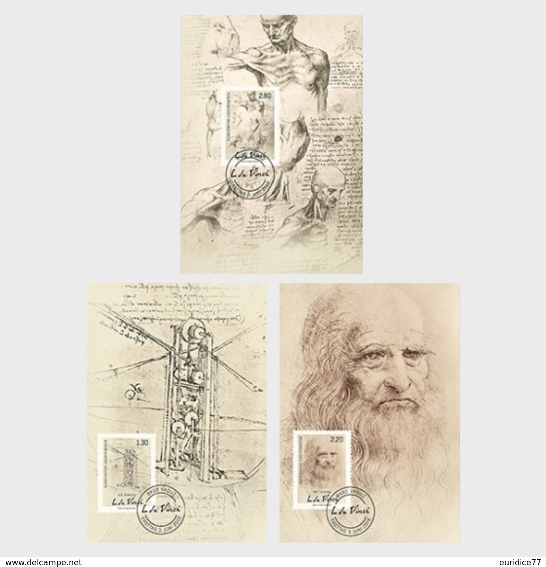 Liechtenstein 2019 - 500th Anniv. Of The Death Of Leonardo Da Vinci Maxicard Set - Nuevos