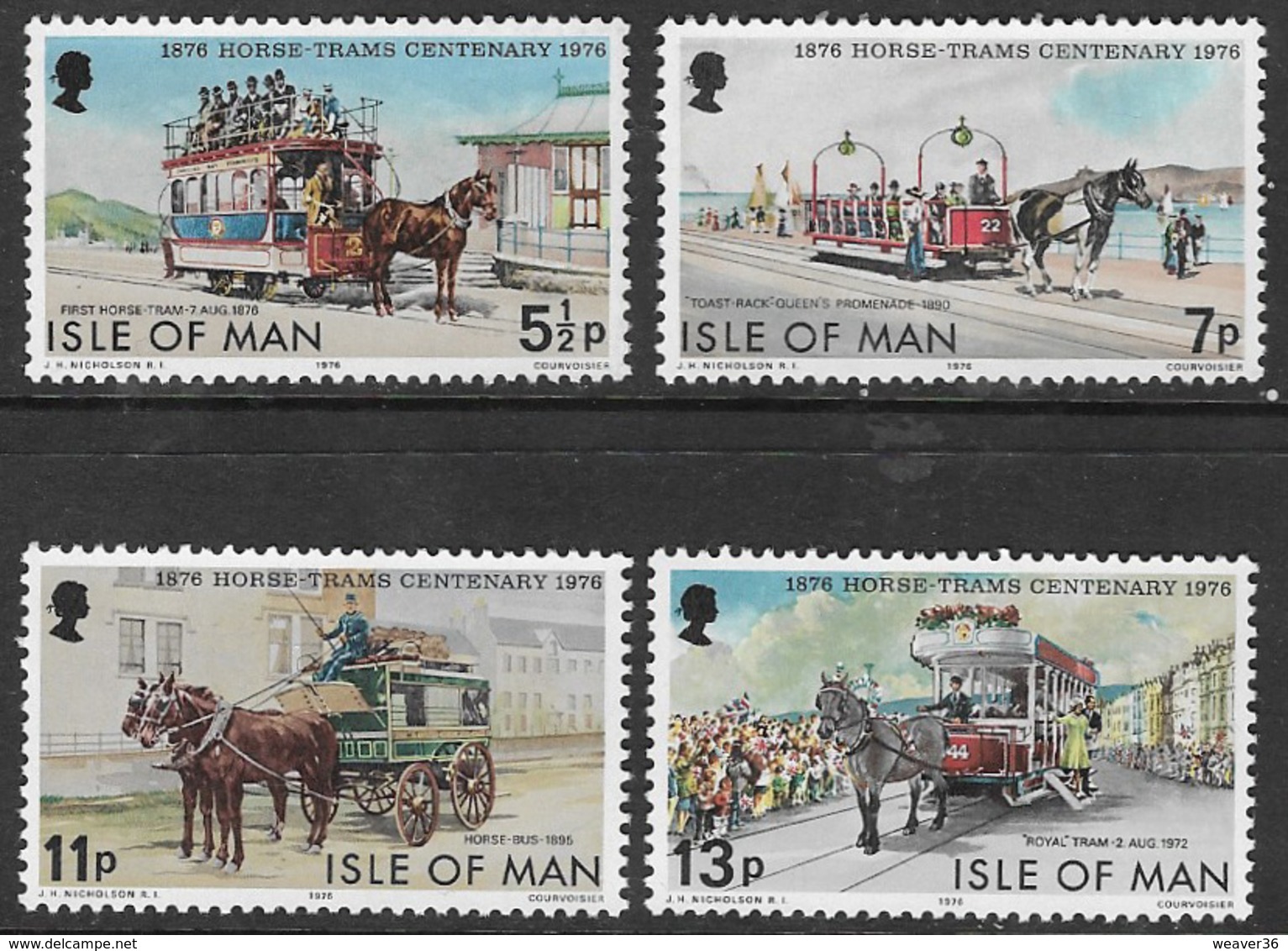 Isle Of Man SG80-83 1976 Douglas Horse Trams Centenary Set 4v Complete Unmounted Mint [40/32405/25D] - Man (Ile De)