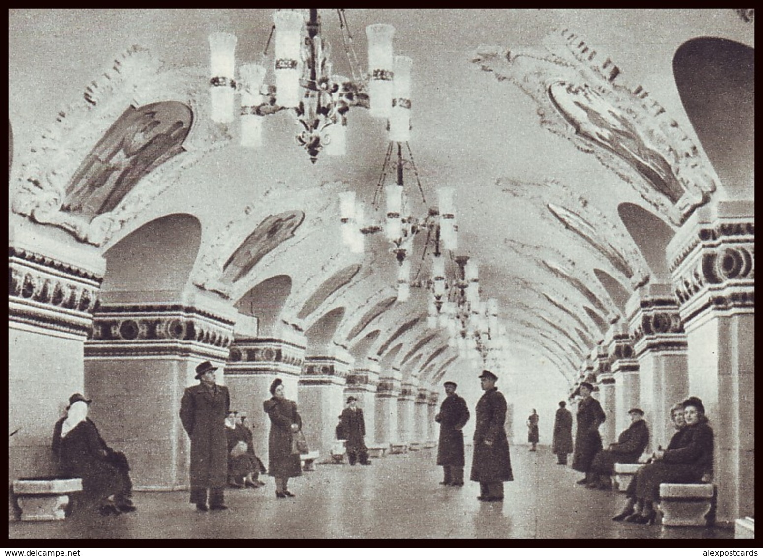 RUSSIA (USSR, 1954). MOSCOW METRO SUBWAY. HALL OF UNDEGROUND STATION ''KIEVSKAYA''. Unused Postcard - Métro